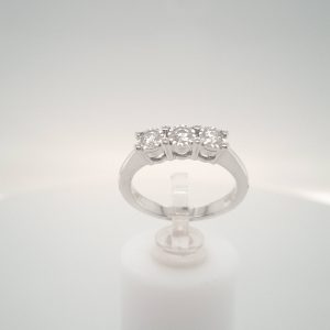 9ct White Gold 3 Stone Diamond Ring
