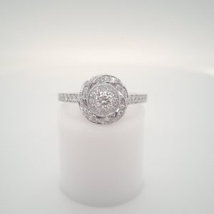 18ct Diamond Twist Engagement Ring