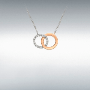 Two Tone 9ct Gold Circle Pendant
