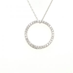 9ct Diamond Circular Pendant