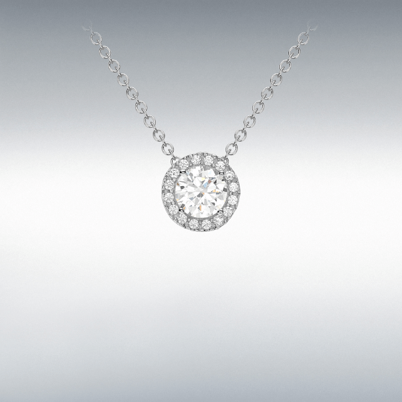 White Gold Halo Pendant