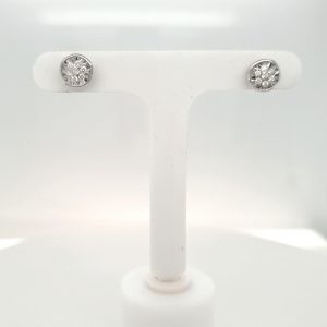 9ct White Gold Diamond Stud Earrings