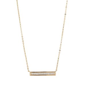 9ct Yellow Gold Cubic Zirconia Bar Pendant