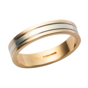 Gents Two Tone Wedding Band Patt 324TY