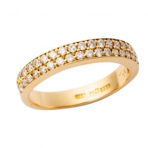 18ct Yellow Gold Double Row Diamond Band MM001Y